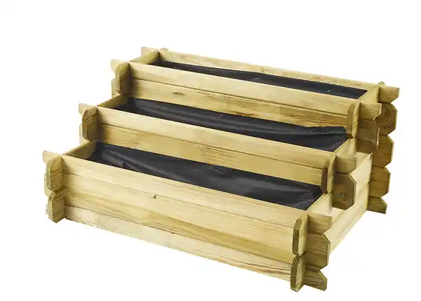 Carré potager étagé Pin ANGELIC - 3 niveaux 800x600x400mm CERLAND Prix Bas