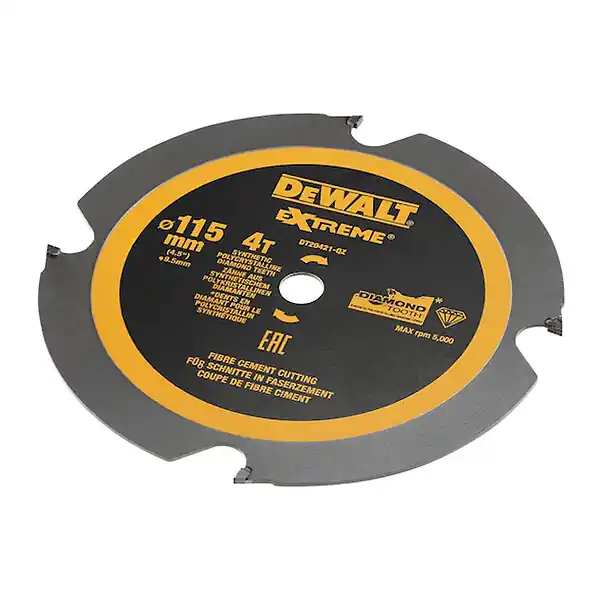 Réduction Lame de scie circulaire portative Ø115x9,5mm 4 dents DEWALT DT20421-QZ denture diamant