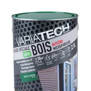 Meilleur Choix Peinture glycéro bois satin Vert de chrome 2.5L VARIATECH
