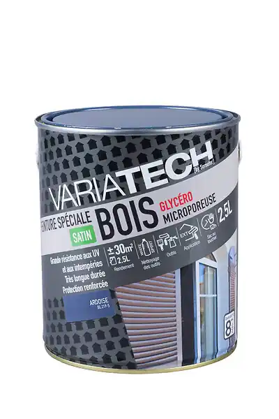 Peinture bois glycéro satin Ardoise 2.5L VARIATECH Petit Prix