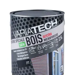 Authentique Peinture spéciale bois glycéro - Satin Noir - 2.5L VARIATECH
