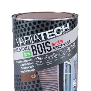 Peinture glycéro bois extérieur - 2.5L - Satin Cacao VARIATECH Prix Choc