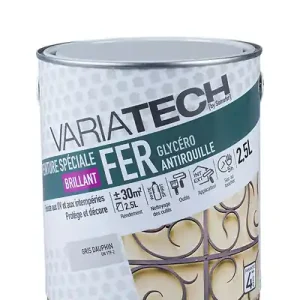Peinture antirouille glycéro - Gris dauphin - 2,5L VARIATECH Promotion