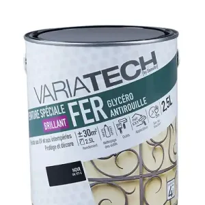 Promotion Saisonnière Peinture glycéro antirouille fer - Noir - 2.5L VARIATECH