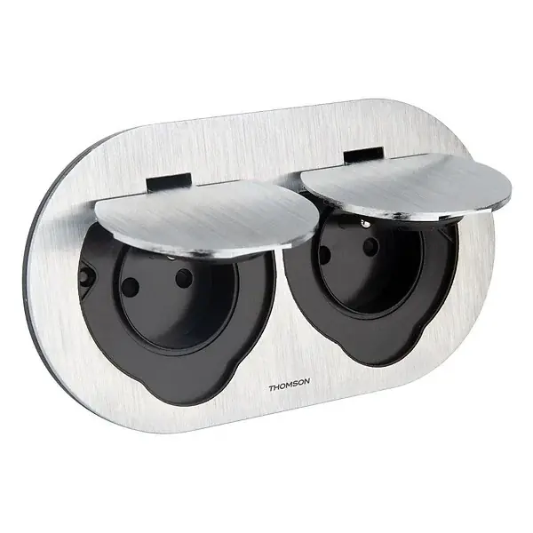 Acheter Direct Double prise de sol étanche Initiale 16A 2P+T IP55 - Métal brossé - Protec