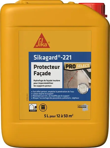Protection façade hydrofuge - 5L SIKA Expédition Rapide