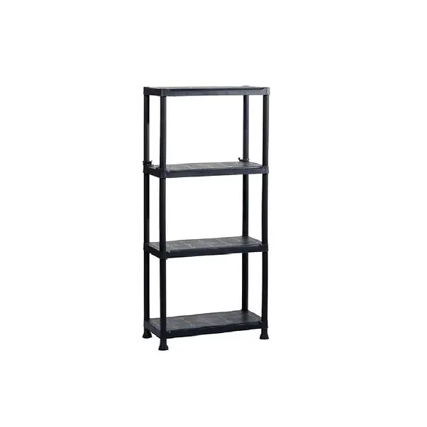 Bon Marché Etagère résine noire 4 tablettes L61xP31xH131cm Charge 30kg par étage ITOOLS