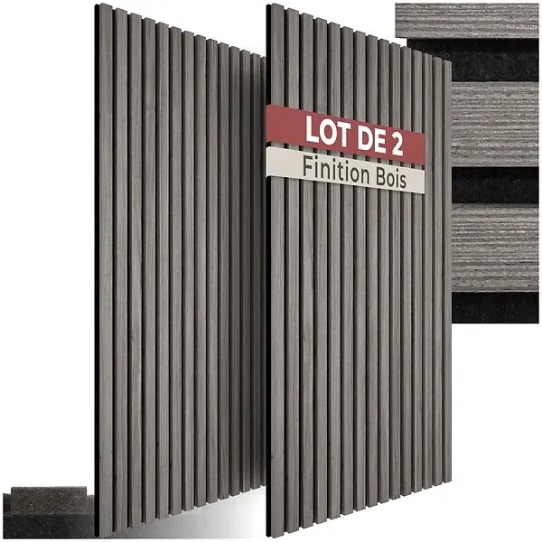 Livraison Express Panneaux acoustiques en bois chêne gris clair 110x50cm absorption phonique feutre MDF placage véritable isolation sonore décoration murale TECTAKE