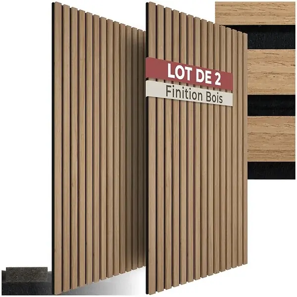 Panneaux acoustiques Sonic Wall II aspect bois marron chêne TECTAKE Seulement Aujourd'hui