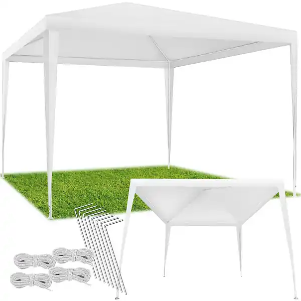 Pavillon FARAH imperméable avec système enfichable 3x3m blanc TECTAKE Nouvelle Collection