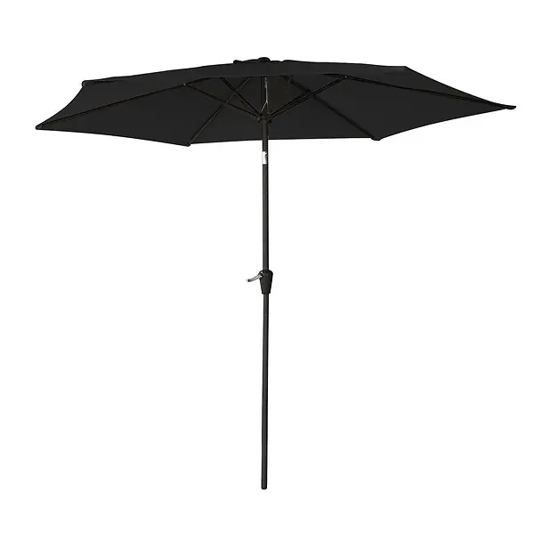 Pas Cher Parasol droit HAPUNA rond 2,70m de diamètre noir HAPPY GARDEN