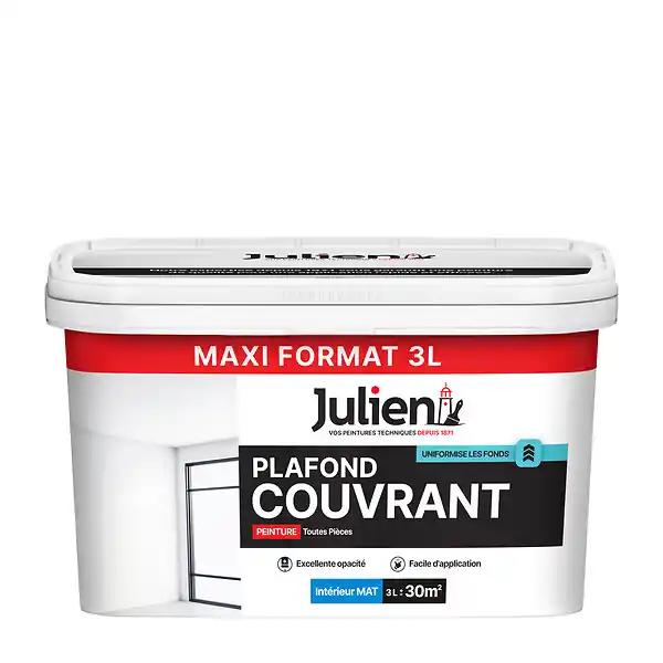 Populaire Peinture plafond acrylique - Blanc - 3L JULIEN