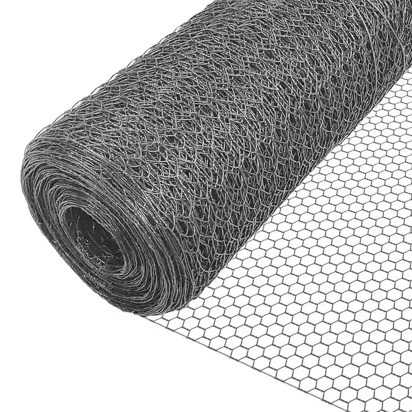 Grillage a poule avec fils 13mm en PVC gaine gris 1x25M VOUNOT Offre Spéciale
