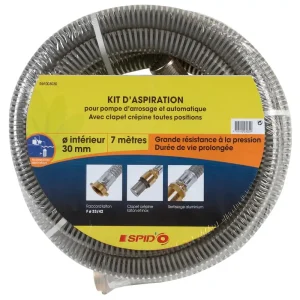 Dernière Chance Kit d‘aspiration 7 m diamètre 25 mm pour pompe sortie 1 26/34 SPID‘O