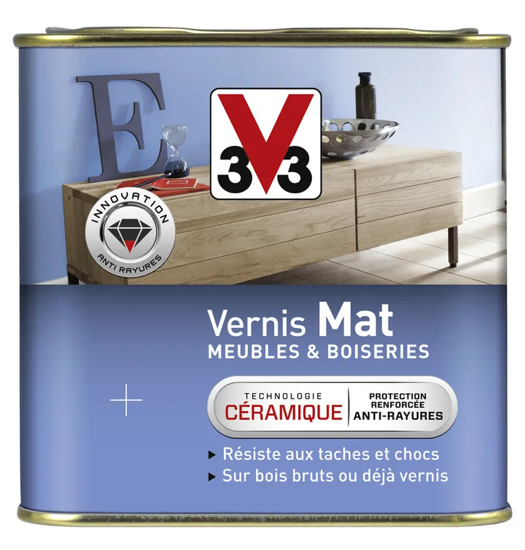 Pas Cher Vernis mat pour meubles et boiseries chêne clair 0,5 l. V33