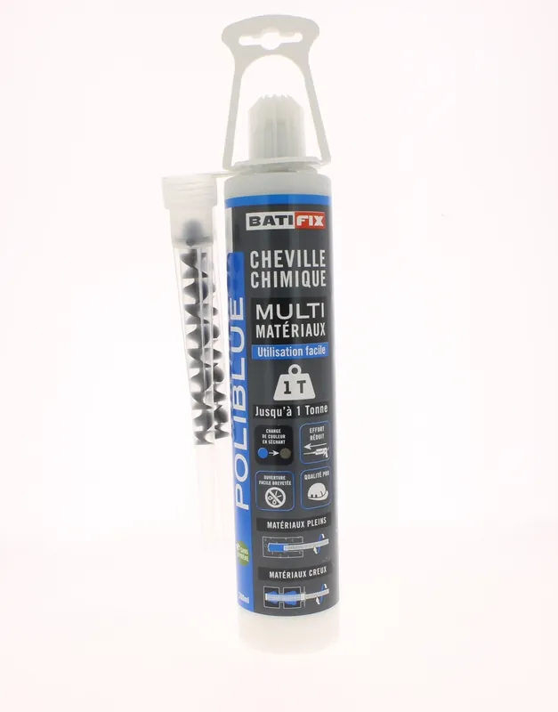 Cheville chimique + 2 canules Poliblue 300 ml BATIFIX Vente Flash