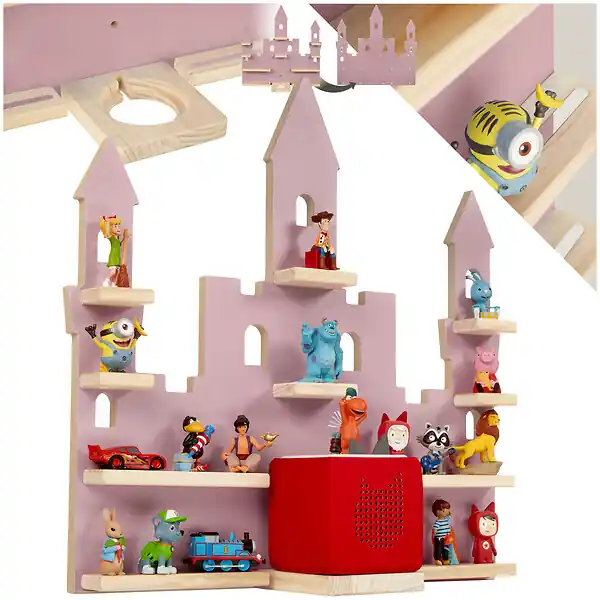 Dernier Modèle Étagère murale MyLittleStory Princess Castle, jusqu‘à 22 Tonies rose TECTAKE