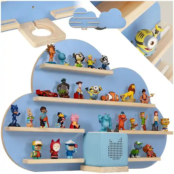 Acheter Direct Étagère murale MyLittleStory Cloud peut contenir jusqu‘à 28 Tonies bleu TECTAKE