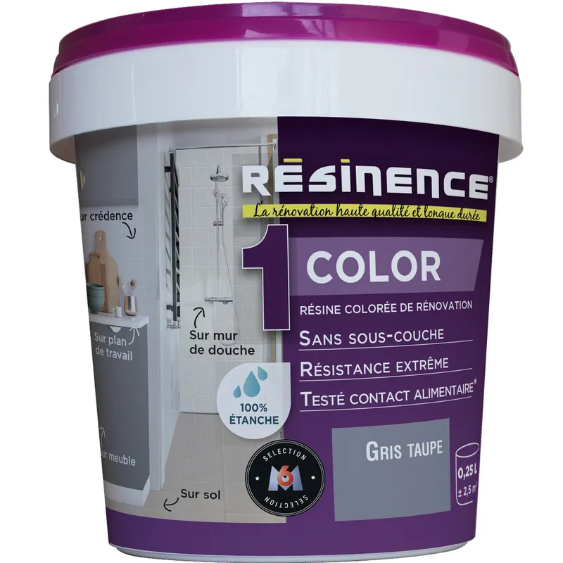 Résine colorée de rénovation gris taupe 250 ml - RESINENCE Meilleur Choix