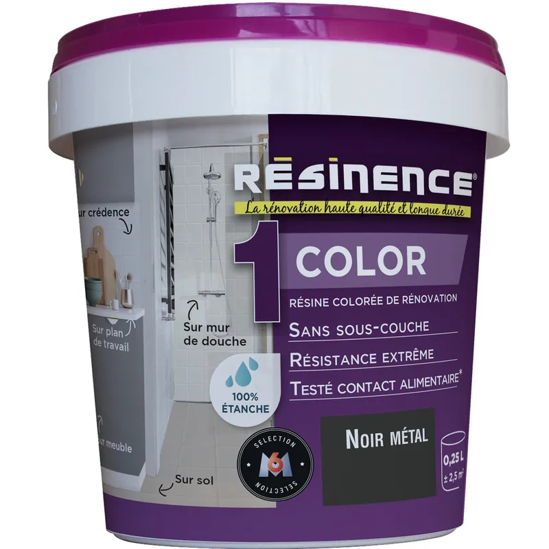 Résine colorée de rénovation noir métal 250 ml - RESINENCE Bon Plan