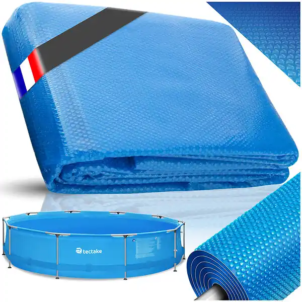 Remise Bâche solaire ronde pour piscine bleu TECTAKE