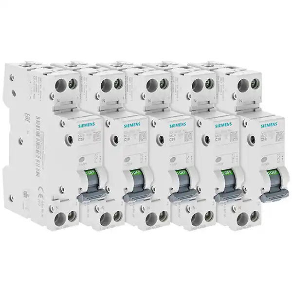 Vente Directe SIEMENS Lot de 5 disjoncteurs électriques phase + neutre 20A KNX