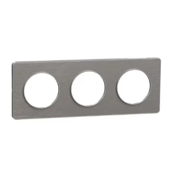 Satisfait Ou Remboursé Plaque 3 postes entraxe 71mm aluminium - Odace Touch - Schneider SCHNEIDER ELECTRIC