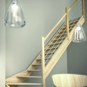 Escalier 1/4 tour droit Nevada avec rampe SOGEM Marque