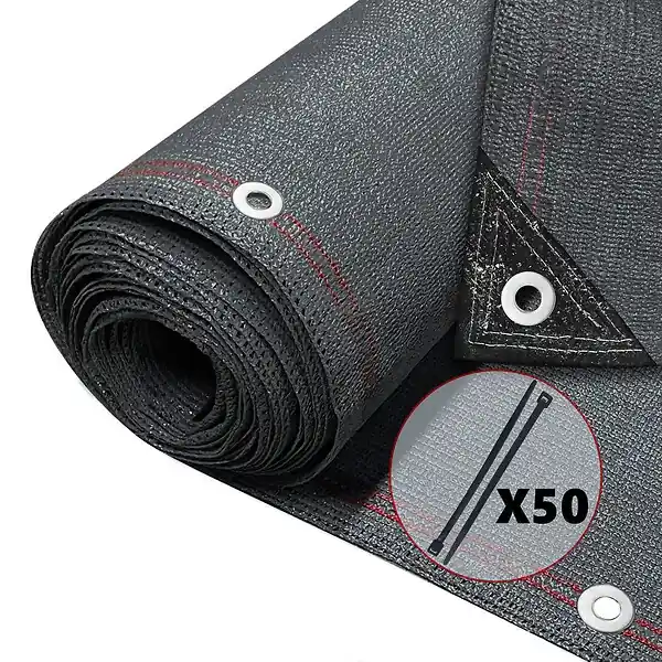 Brise vue occultant en HDPE 230g/m² 1.8x10m avec attaches de fixation anthracite VOUNOT Retour Gratuit