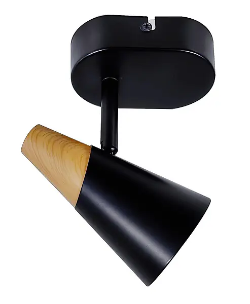Applique murale 1 spot - Aluminium et bois - Noir - E14 EASYLIGHT Satisfait Ou Remboursé