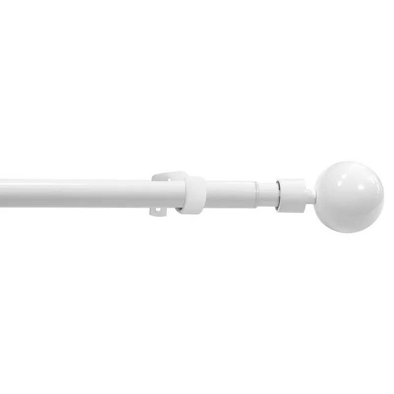 Kit de tringle à rideaux extensible en métal de 1.20 à 2.10 m diam 19 mm Finition Blanc brillant - MOBOIS Nouvelle Collection