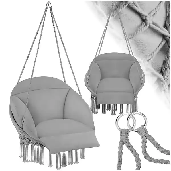 Usine Directe Fauteuil suspendu Samira gris TECTAKE
