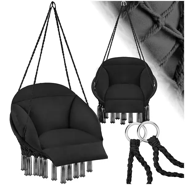 Fauteuil suspendu Samira noir TECTAKE Prix Cassé