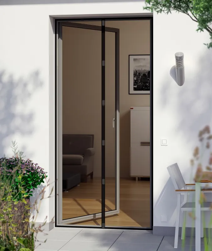 Rideau de porte moustiquaire L 95 x l 215 cm noir WINDHAGER Dernière Chance