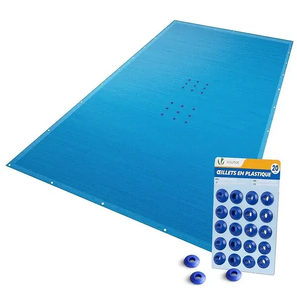 Acheter En Ligne Bache piscine rectangulaire en Polyethylene 160 gr/m2 4x9m Bleue foncé VOUNOT
