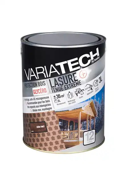 Quantité Limitée Lasure extérieure tenue extrême - Chêne foncé - 3L VARIATECH