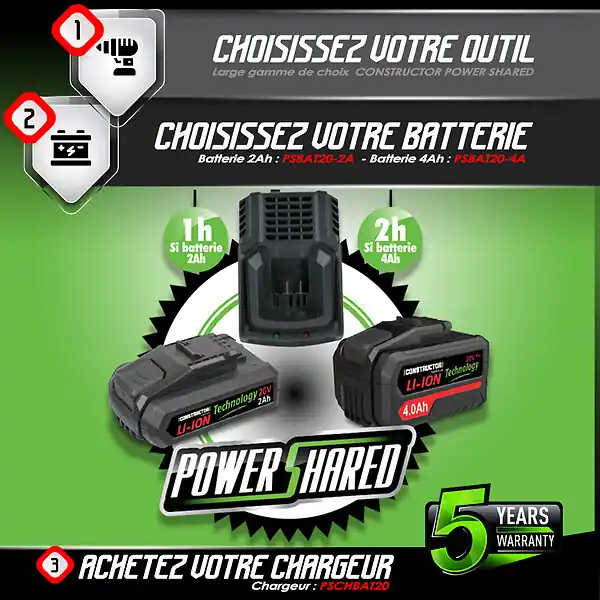 Taille haies 20v max sans batterie - Lame 55cm - Capacité de coupe 16mm - Constructor Commander Vite