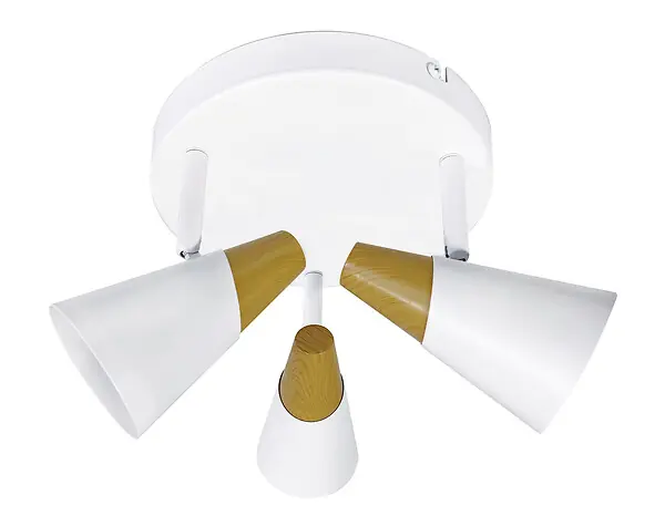 Bon Marché Applique 3 spots orientables aluminium blanc bois clair E14 EASYLIGHT