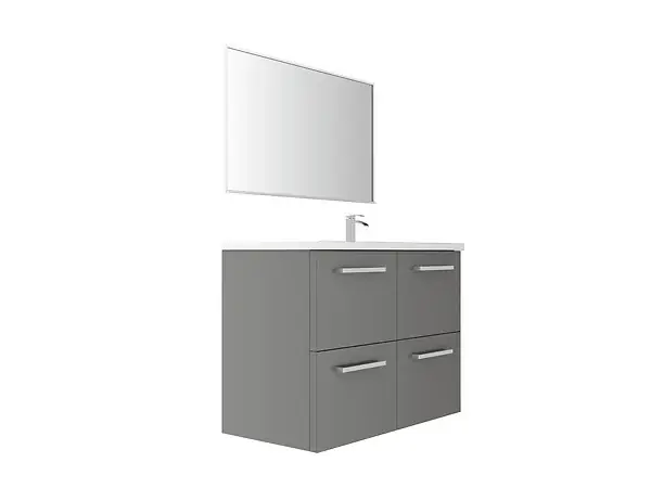 Réduction Set de 2 tiroirs en MDF - Gris souris - 45x45x1,8cm VIF