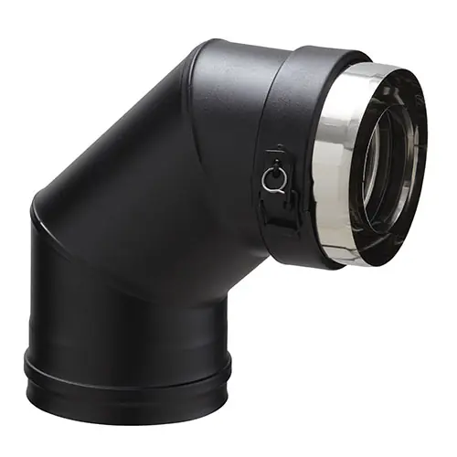 Coude 90 degrés diamètre 80/130 mm PGI noir POUJOULAT Dernier Modèle