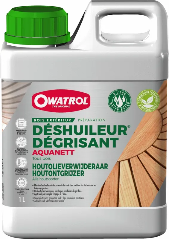 Déshuileur et dégrisant tous bois 1 l AQUANETT OWATROL Acheter En Ligne
