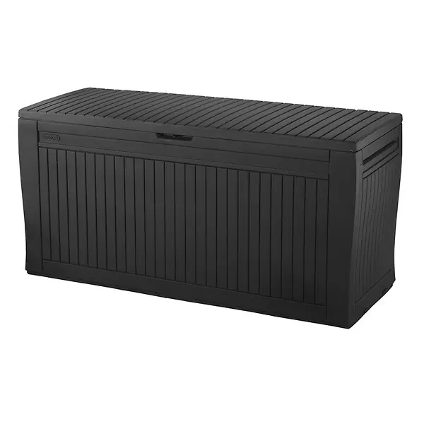 Nouvel Arrivage Keter Comfy coffre de jardin 270 L en résine graphite 116,7 x 44,7 x 56 cm (255167)