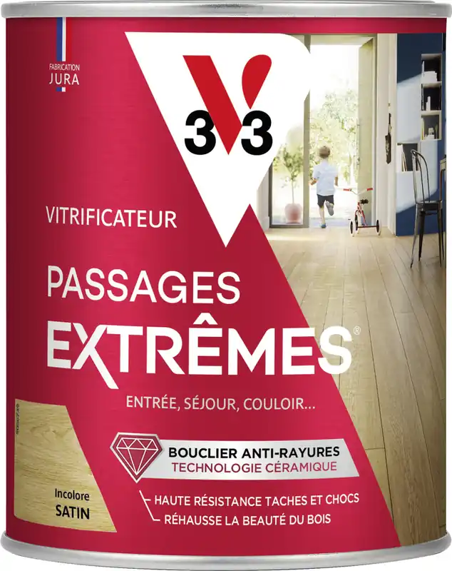 Vitrificateur Passages Extrêmes® incolore satin 750 ml - V33 Bon Marché