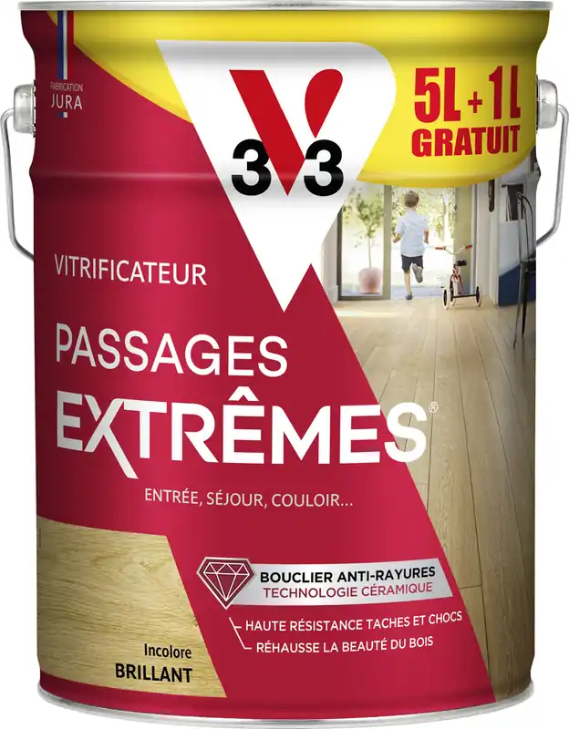 Vitrificateur Passages extrêmes® incolore brillant 5 l + 20 % gratuit - V33 Bon Plan
