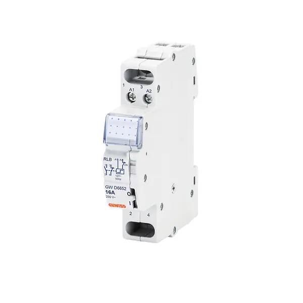 Marque Télérupteur 16 A - 1 contact NO + 1 contact NF - 12 V - 1 module - GEWISS - GWD6652