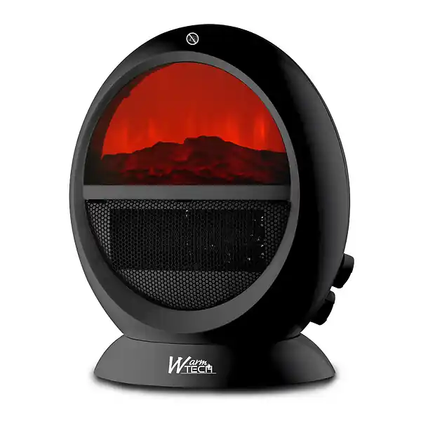 Prix Réduit Chauffage soufflant oscillant 2000W - ambiance feu de bois. WARMTECH