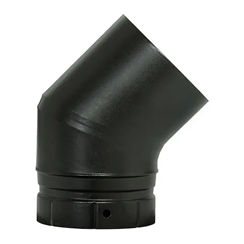 Prix Choc Coude de fumisterie émaillé - Noir - 45° 180 mm DISTRIWEST
