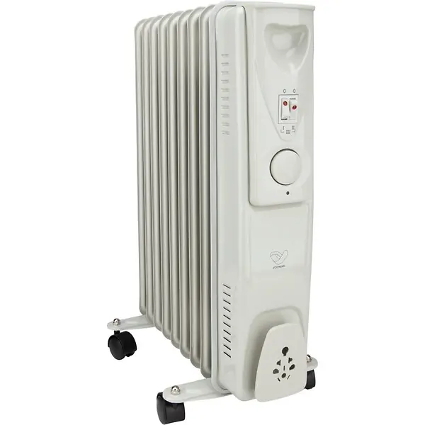 Radiateur mobile bain d‘huile 2000W - Blanc - Voltman Must-Have