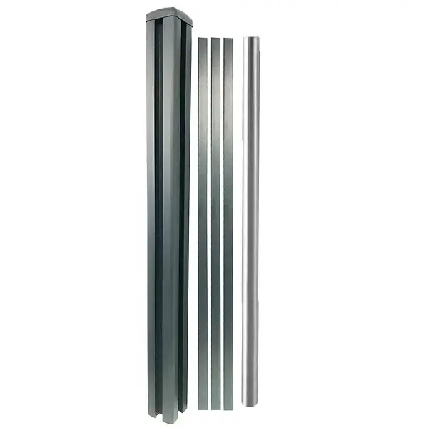 Kit poteau P-MEX 8x8x185cm - Gris anthracite RAL 7016 Expédition Rapide