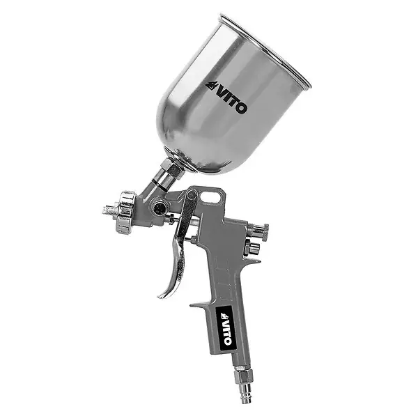 Pistolet à peinture 3 - 5 bar Réservoir 600ml Filetage Air 1/4-6mm Raccord rapide VITO Produit De Marque